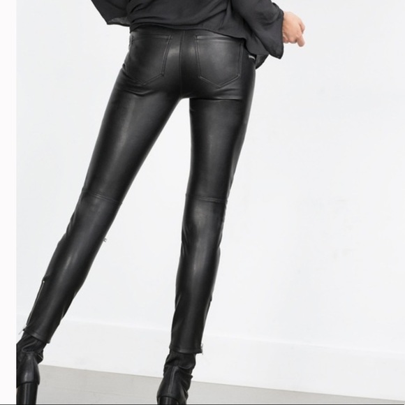 Zara | Jeans | Zara Black Faux Leather 